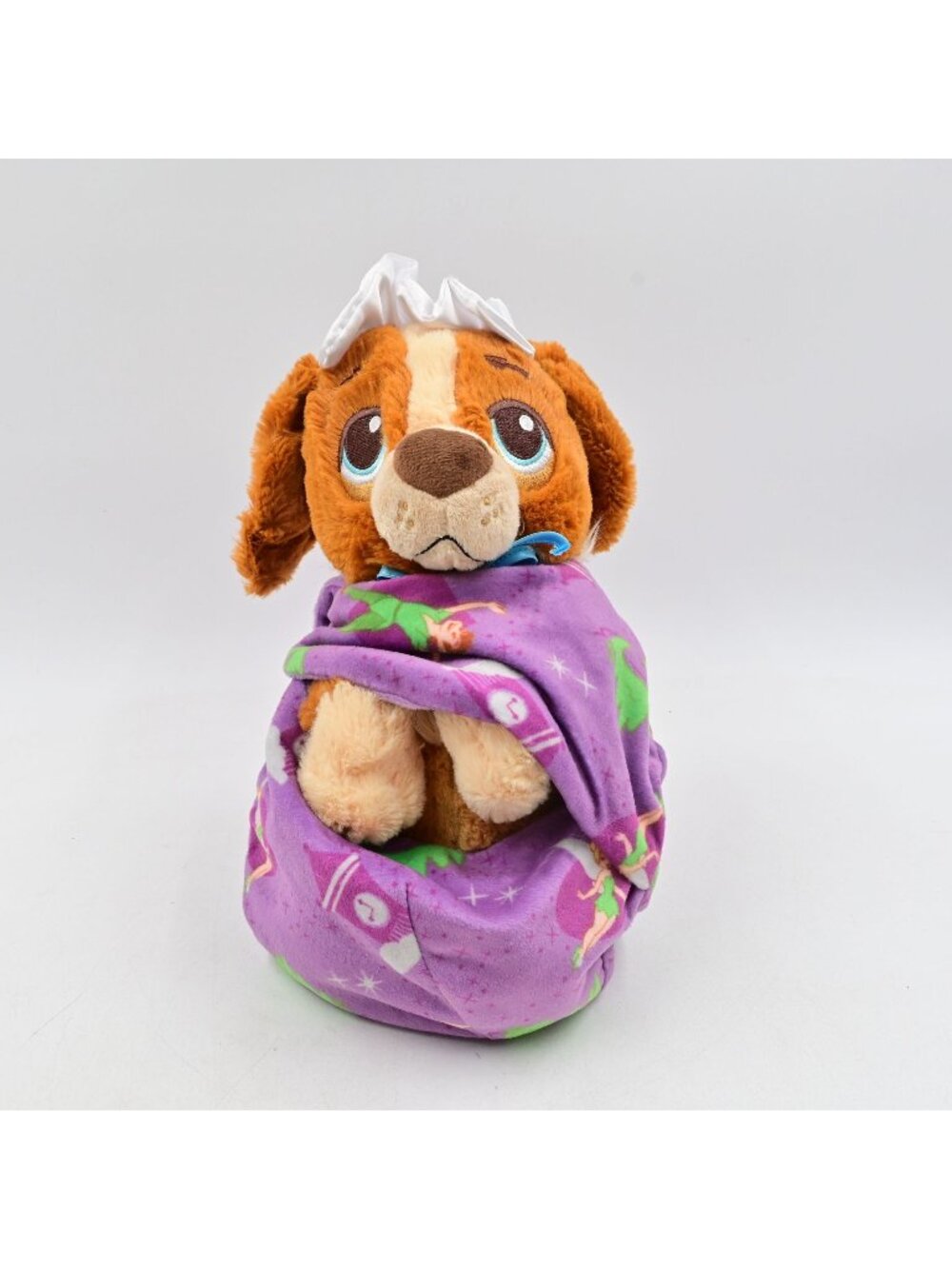 Disney Parks Babies Nana Plush Peter Pan Dog Swaddle Wrap Purple Blanket Pouch